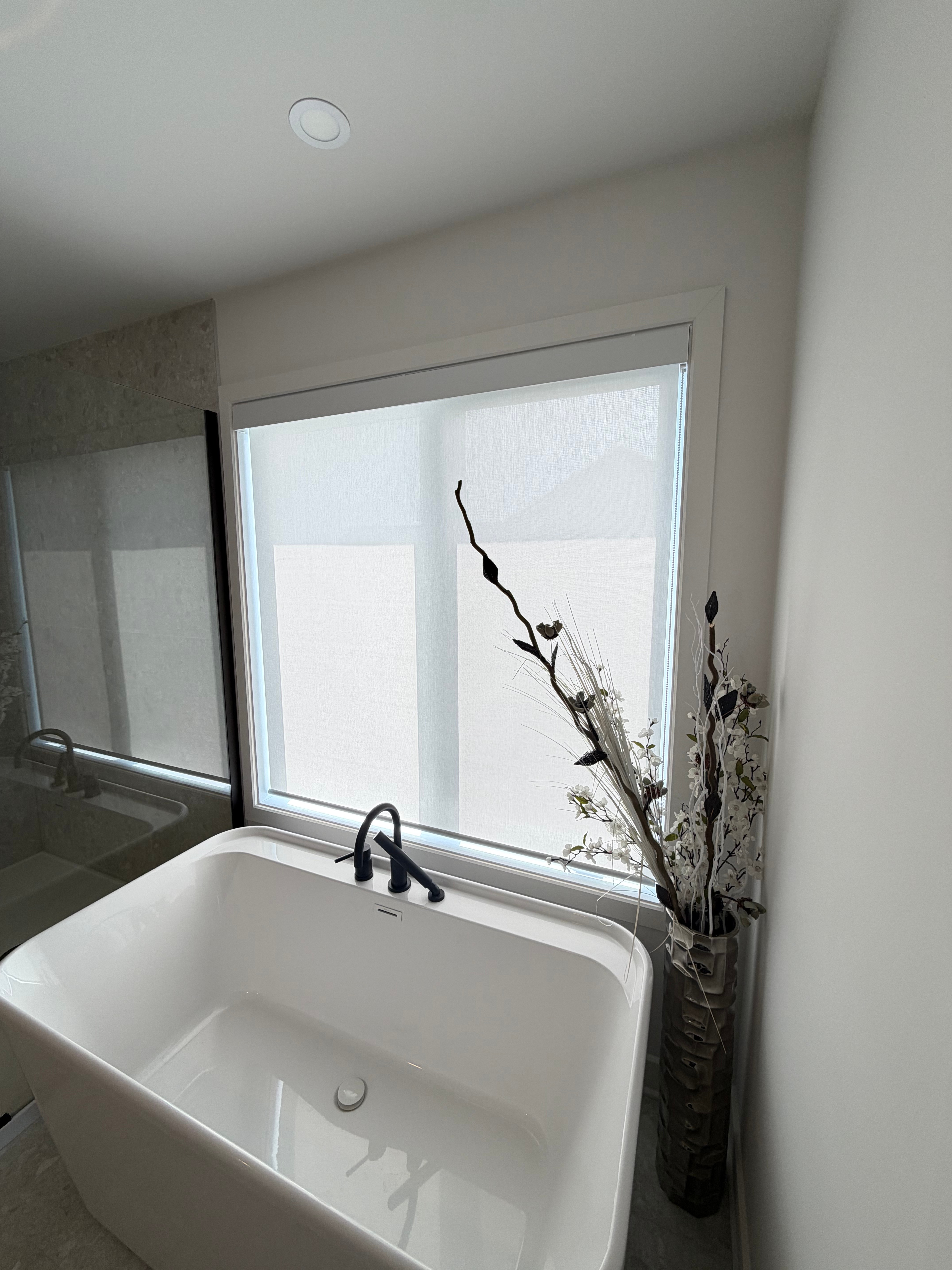 Roller Shades installation in Bathroom - Montreal