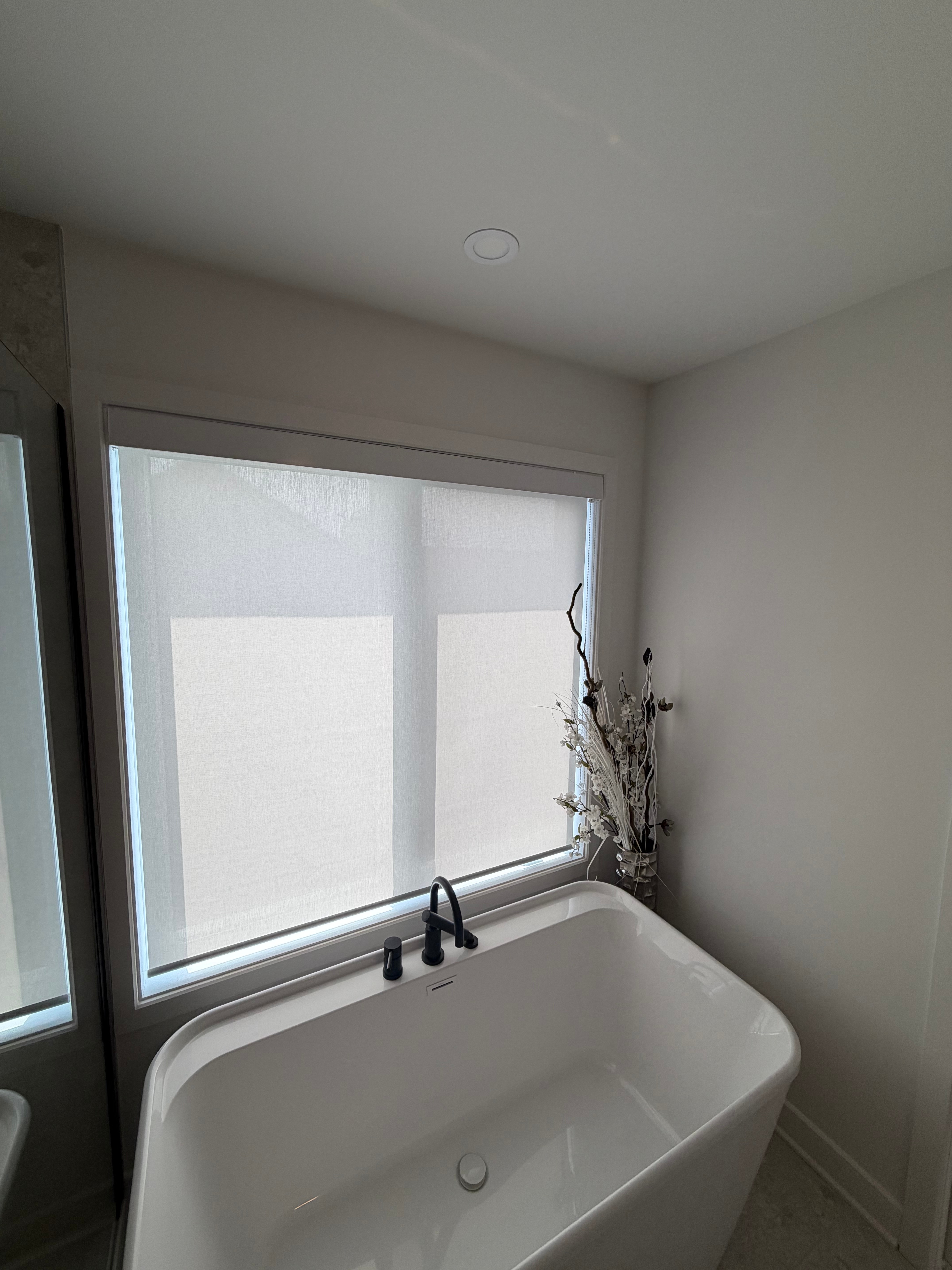 Roller Shades installation in Bathroom - Montreal