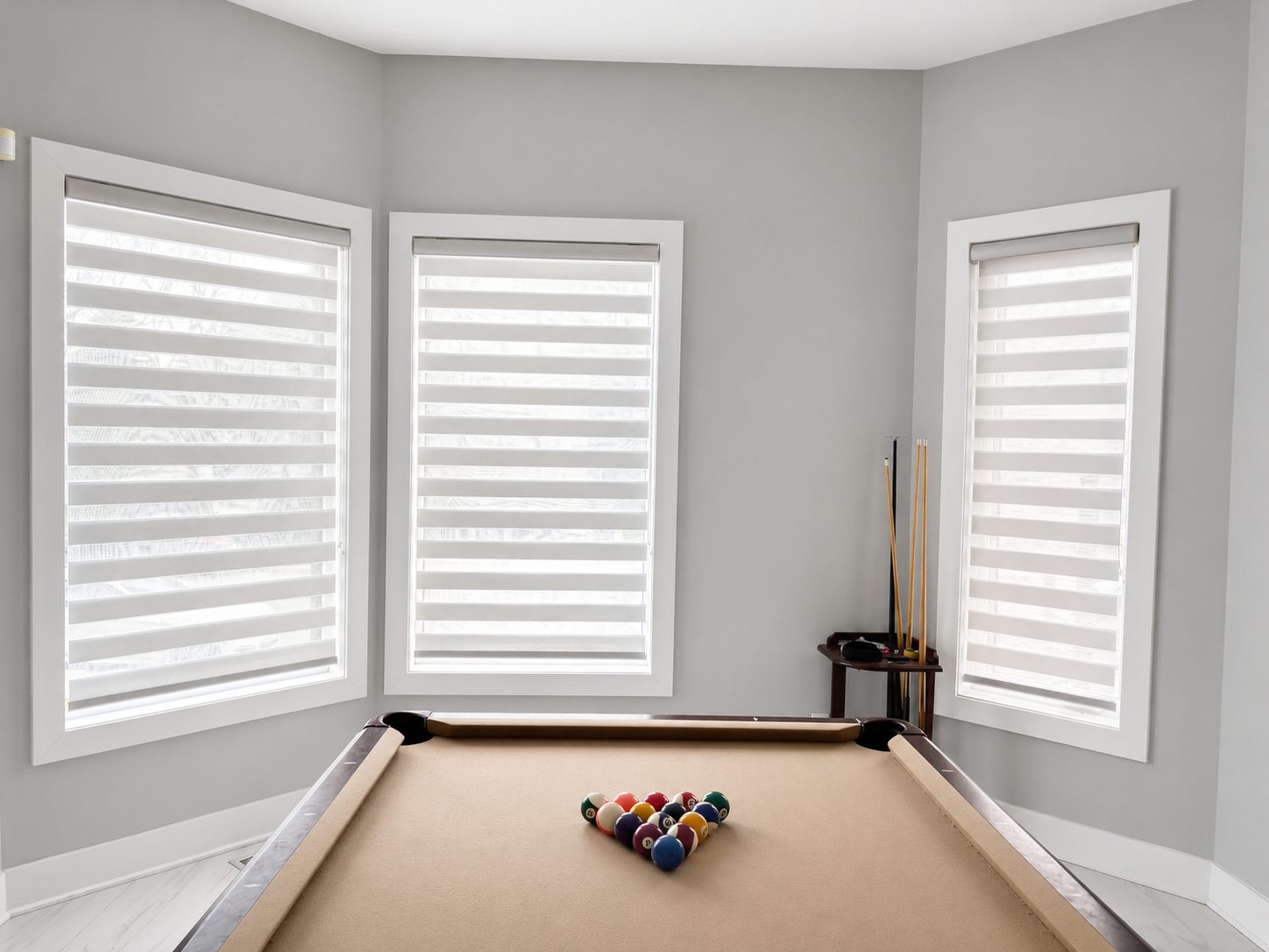 Zebra Shades installation in Game Room - Montreal