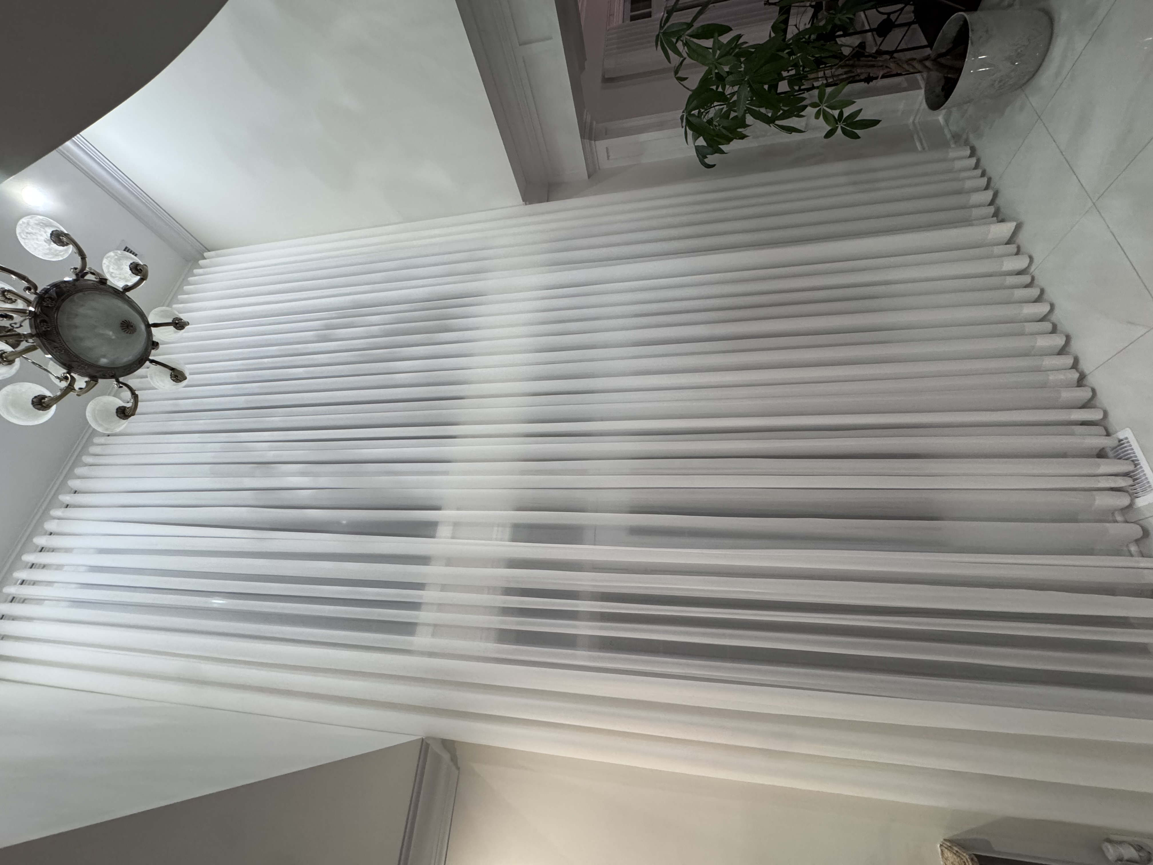 Sheer Curtains installation in Foyer - Montreal